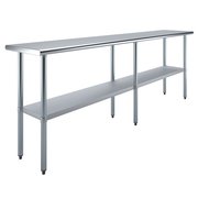 Amgood Stainless Steel Metal Table with Undershelf, 96 Long X 18 Deep AMG WT-1896